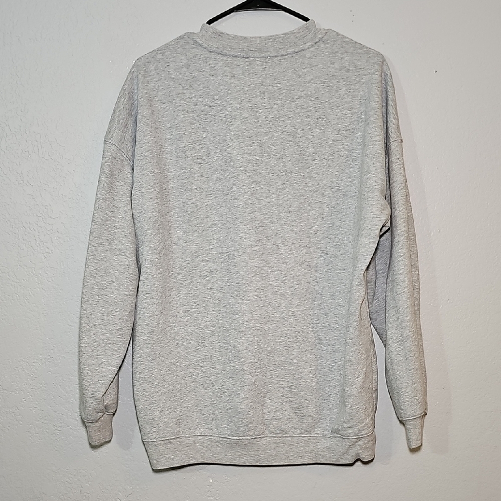 Pink Lily Light Gray "Football" Pullover, Womens Medium, Oversized - Picture 5 of 5